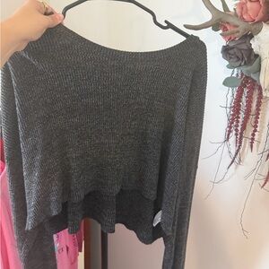 Wild Fable Charcoal Off-the-Shoulder Sweater